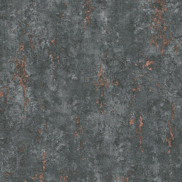 Erismann 10375-47 charcoal concrete-effect non-woven wallpaper with rusted highlights.