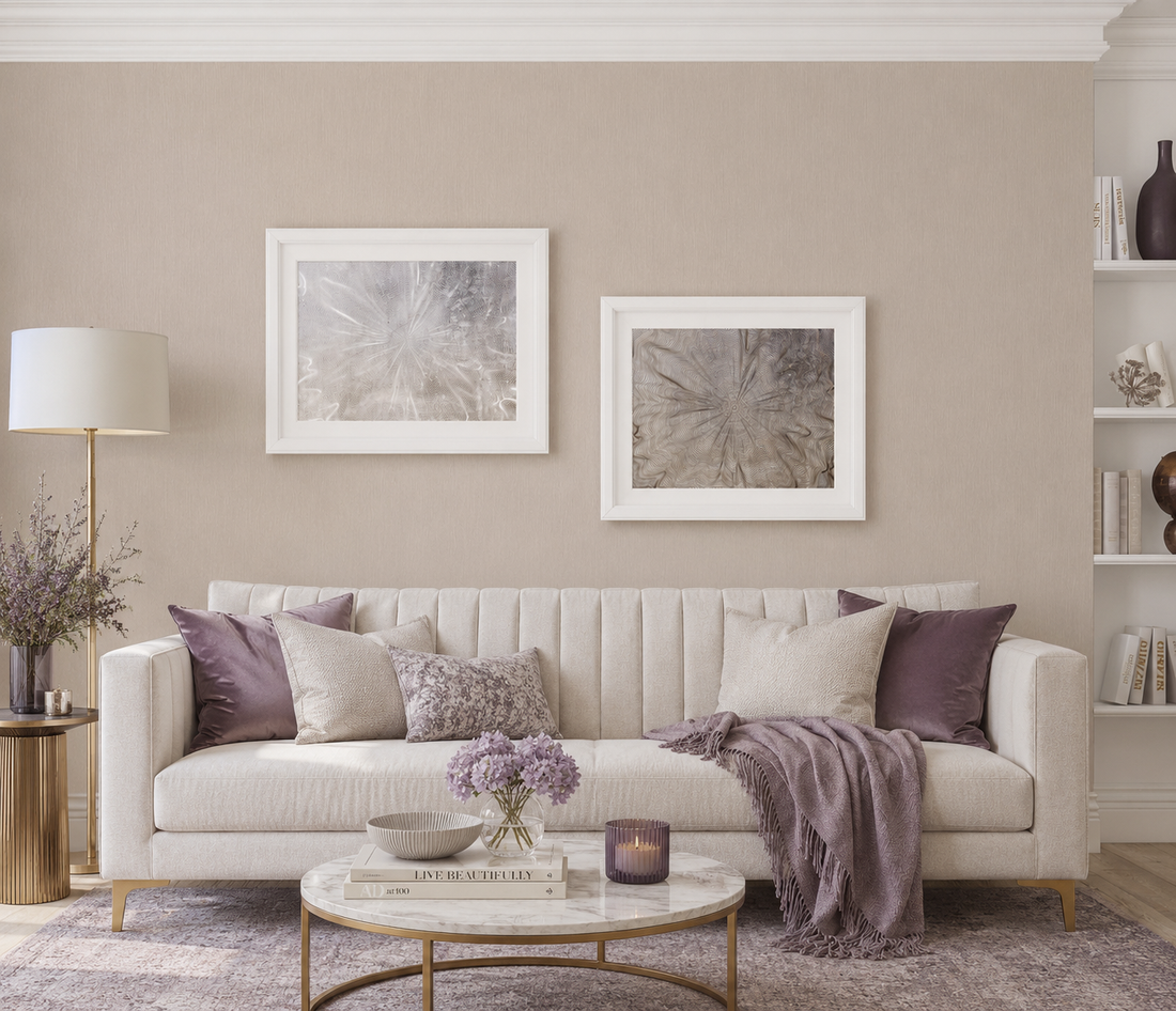 Beige linen-effect plain non-woven wallpaper by Erismann, Fashion For Walls 4 10376-02.