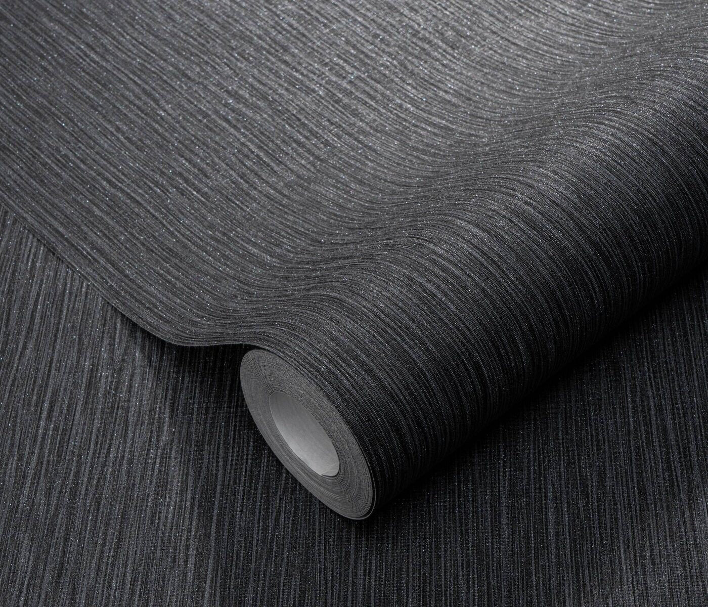 Erismann Fashion For Walls 4 10376-15 wallpaper dark charcoal with flowing vertical lines and subtle shimmer.