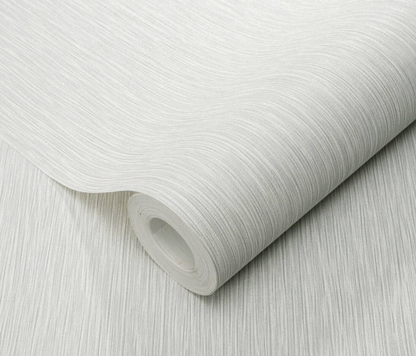 Erismann Fashion For Walls 4 10376-31 wallpaper close-up of light gray vertical striations with subtle texture and soft sheen.