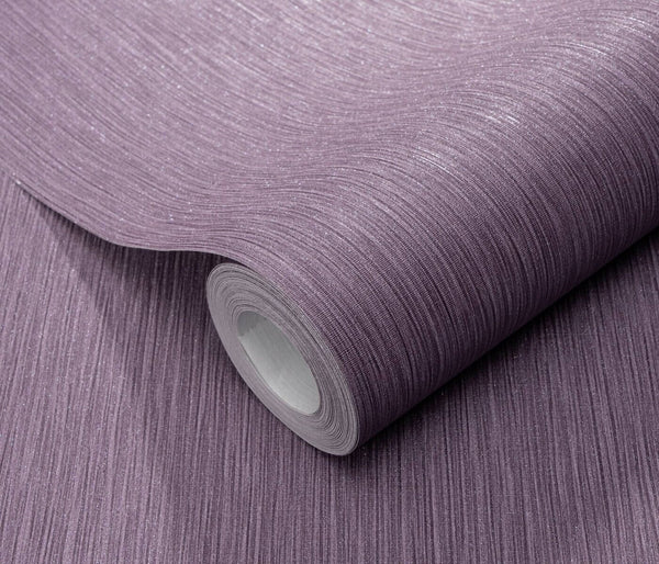 Erismann Fashion For Walls 4 10376-45 wallpaper close-up of purple textured roll with fine vertical lines and subtle shimmer.
