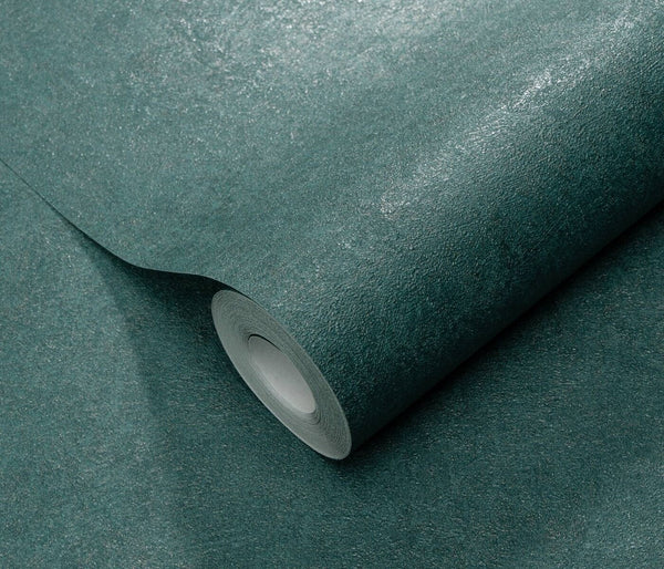 Erismann Fashion For Walls 4 10377-19 wallpaper close-up of textured dark teal roll with subtle shimmer.