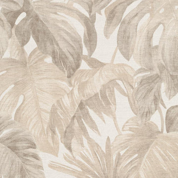 Erismann Forest Dreams 10558-02 beige palm leaf non-woven wallpaper with linen-like texture