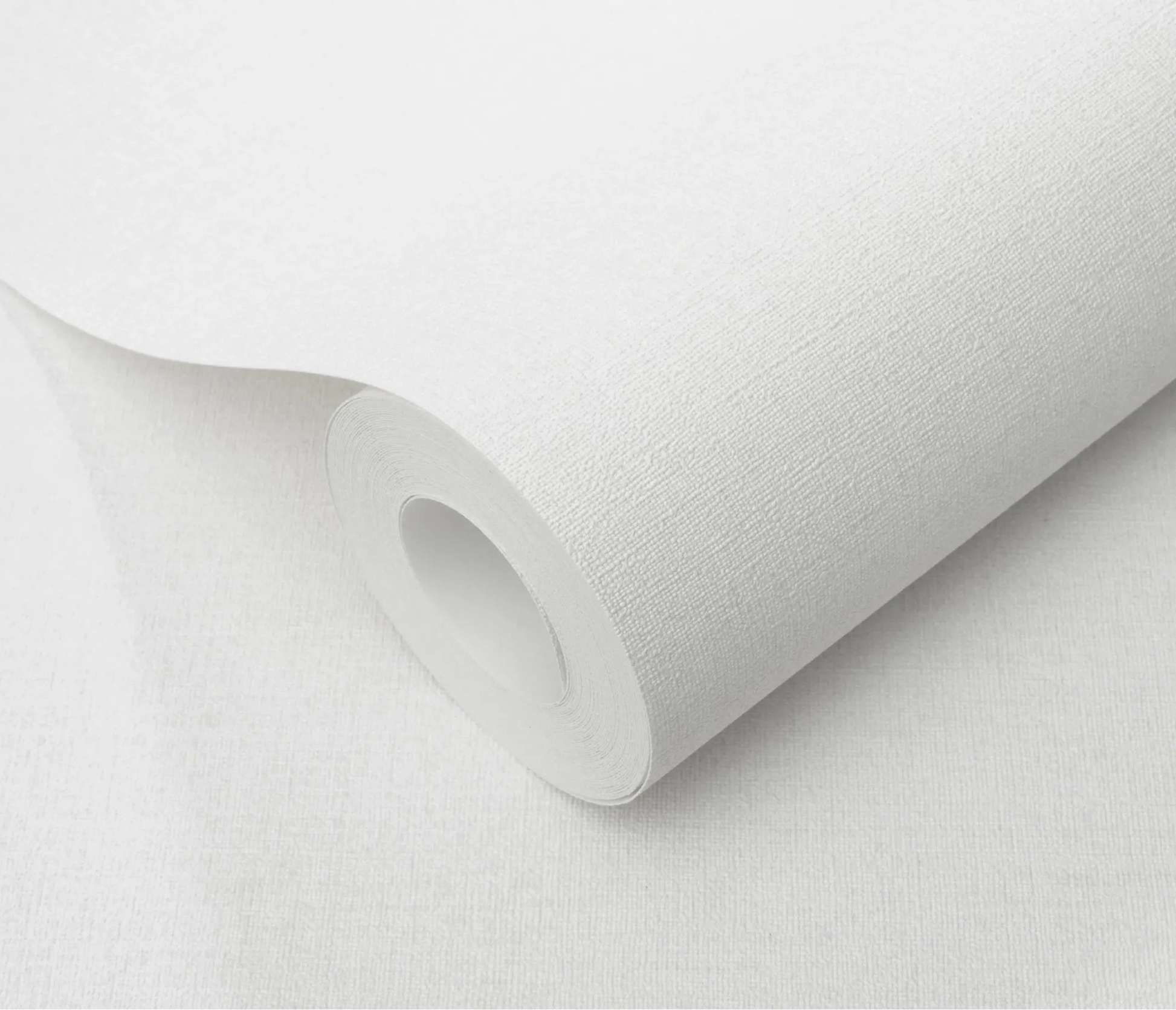 Erismann Forest Dreams 10559-01 wallpaper roll close-up with subtle white woven texture and fine crosshatch finish.
