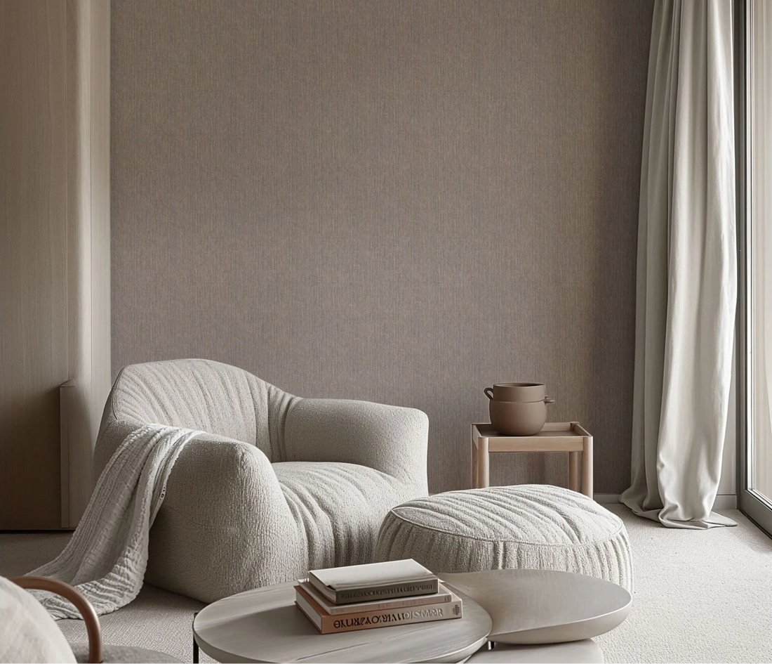 Erismann Forest Dreams 10559-22 warm brown textured wallpaper with vertical strie