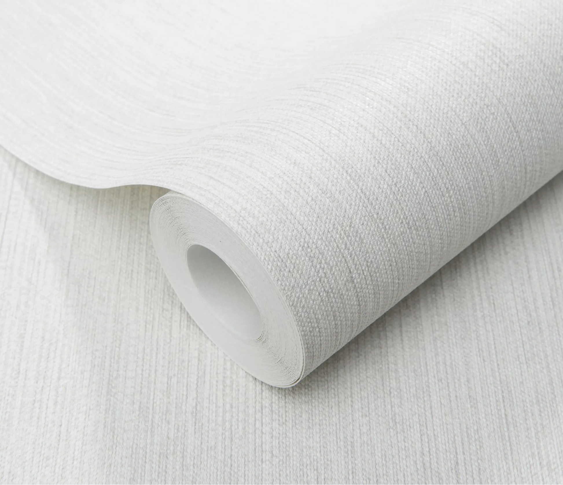 Erismann Forest Dreams 10559-31 wallpaper roll close-up with white woven texture and subtle fine linear pattern.