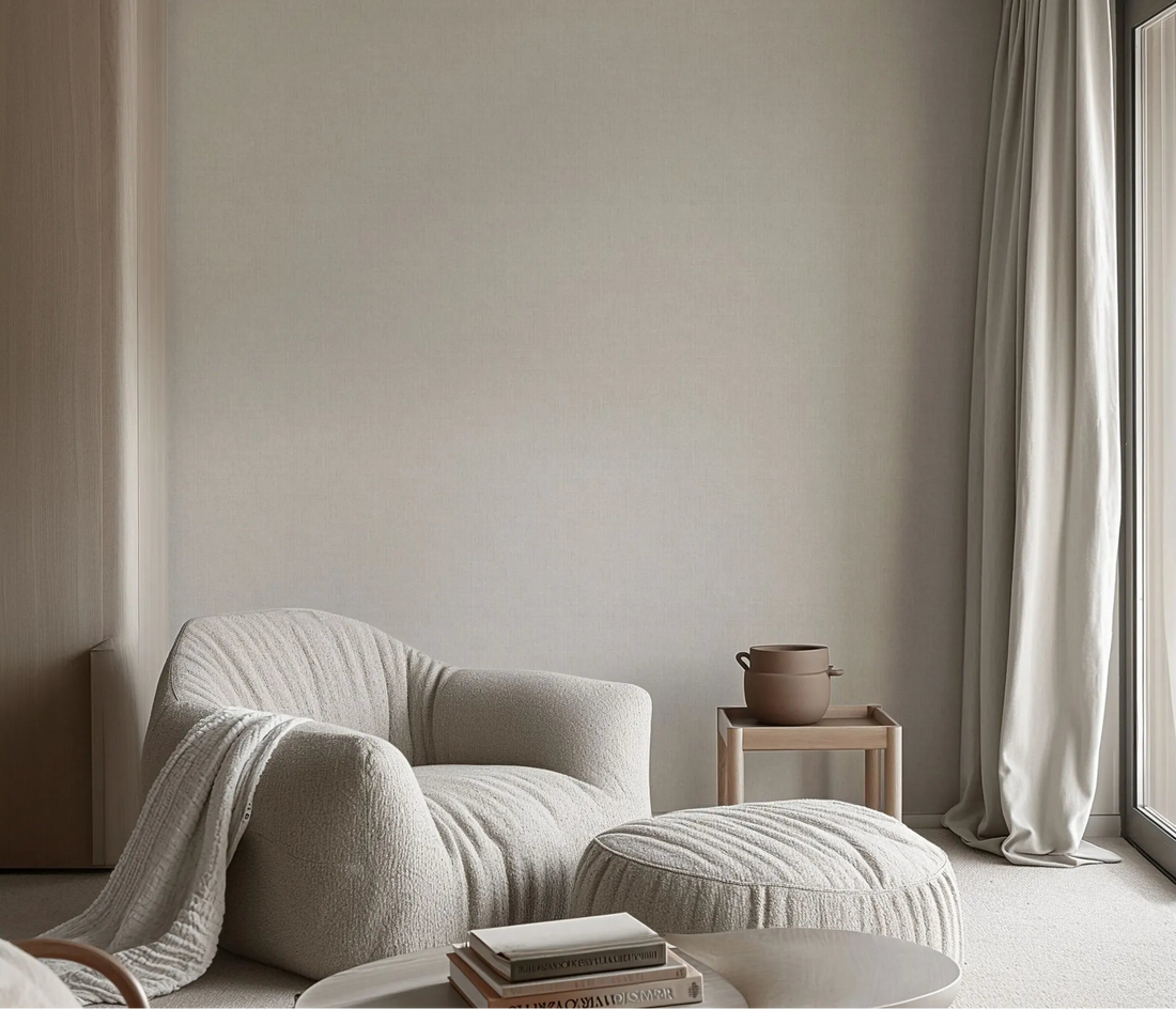 Erismann Forest Dreams 10559-37 plain taupe linen-look non-woven wallpaper