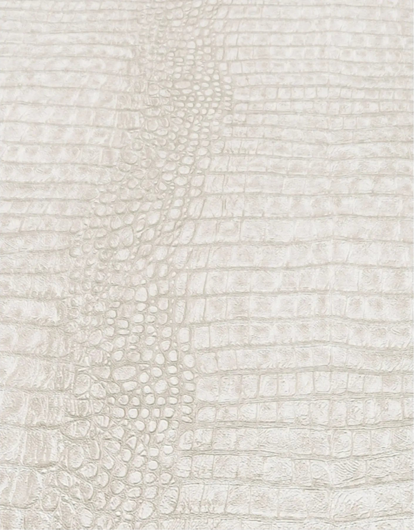 Erismann Forest Dreams 10560-02 wallpaper pale textured crocodile-skin pattern with raised rectangular scales and a pebbled center stripe.