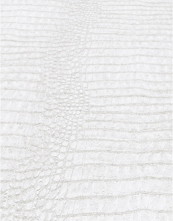 Erismann Forest Dreams 10560-10 wallpaper with white embossed crocodile skin texture and subtle raised scale detailing.