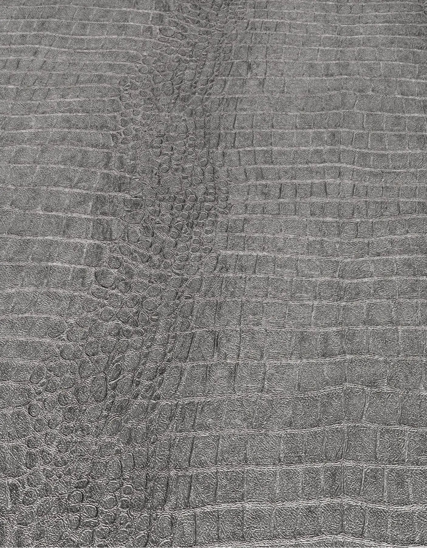 Erismann Forest Dreams 10560-37 wallpaper grey embossed crocodile-skin texture with rectangular scales and a pebbled vertical strip.
