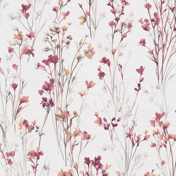 Erismann Forest Dreams 10561-22 violet watercolor blossom wallpaper on soft white