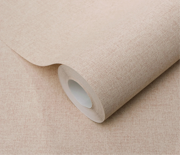 Erismann Forest Dreams 10563-05 wallpaper roll close-up with pale beige woven texture and subtle crosshatched finish.