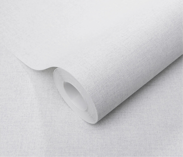 Erismann Forest Dreams 10563-10 wallpaper roll close-up with pale woven texture and subtle fine crosshatch finish.