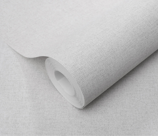 Erismann Forest Dreams 10563-31 wallpaper roll close-up with pale woven texture and subtle fine crosshatch finish.