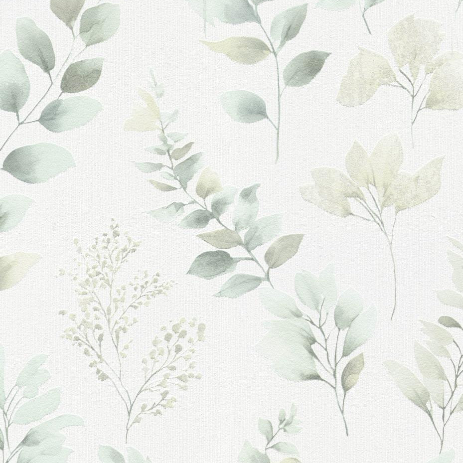 Erismann Moments 26 10579-07 sage green leafy botanical non-woven wallpaper