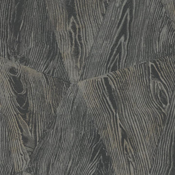 Erismann Opus 10439-47 charcoal black wood-grain geometric wallpaper