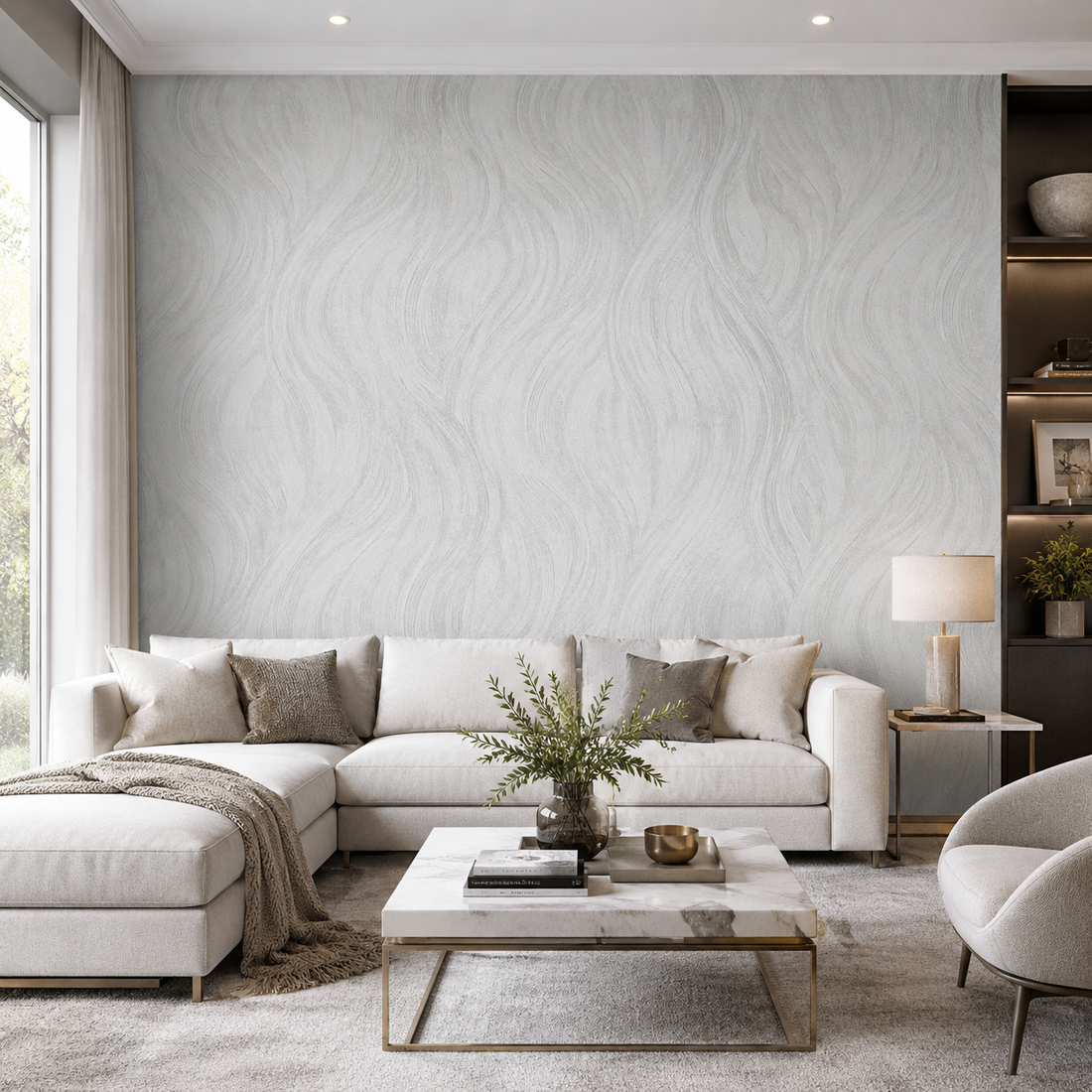 Erismann Opus 10456-31 light grey plaster-effect abstract wallpaper