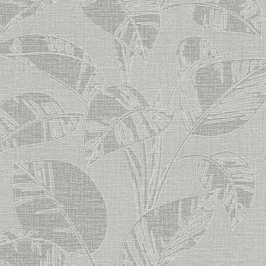 Erismann Opus 10459-24 green leafy botanical wallpaper with a linen-like texture.