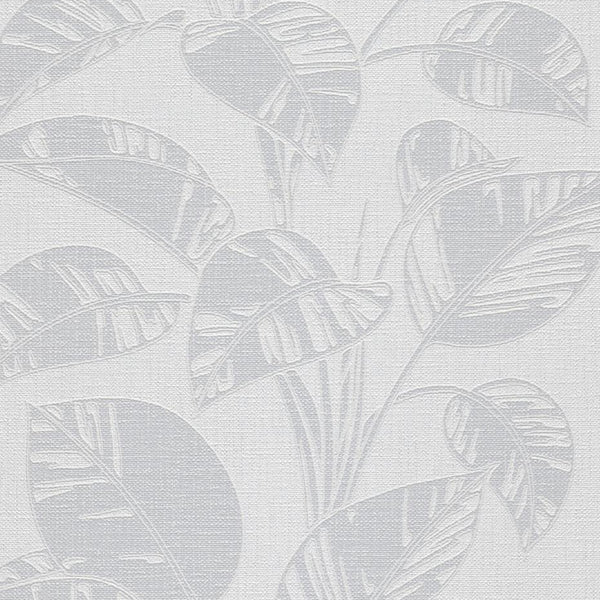 Erismann Opus 10459-31 grey tonal leaf motif non-woven wallpaper with linen-like texture