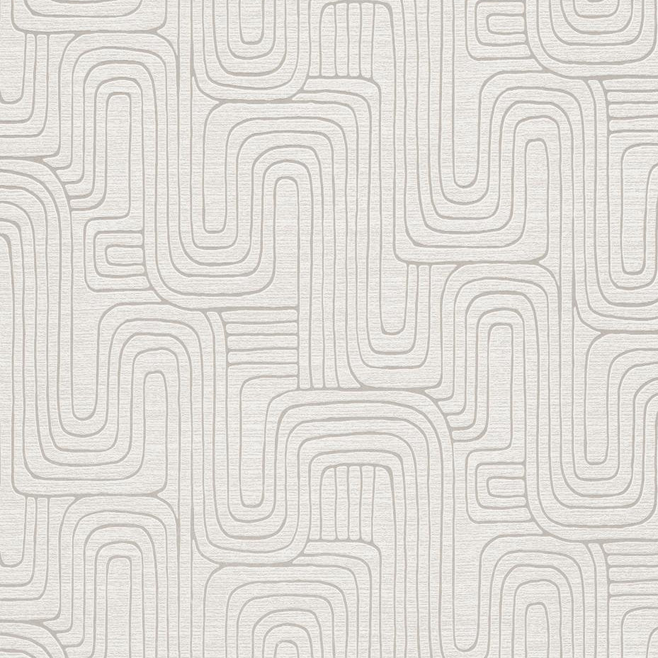 Erismann Opus 10461-02 beige geometric line wallpaper