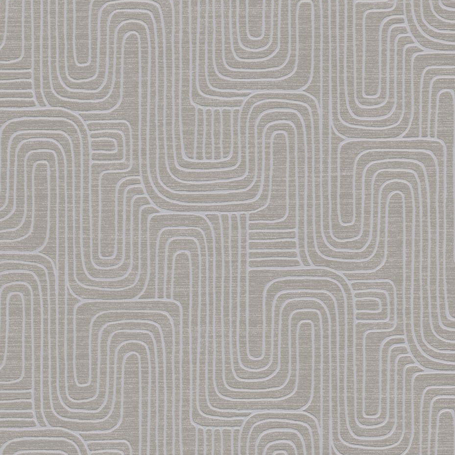 Erismann Opus 10461-11 grey geometric non-woven wallpaper with embossed curved lines