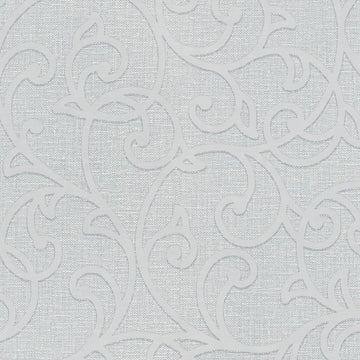 Erismann Opus 10467-10 light grey scrollwork wallpaper with linen-like texture