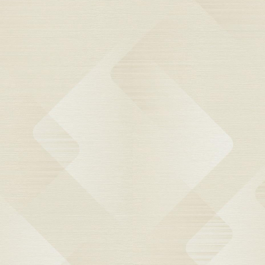 Erismann Elysium geometric wallpaper featuring soft overlapping shapes in beige, off-white, and light gray tones with a subtle linear texture, creating a calm and minimalist modern aesthetic.