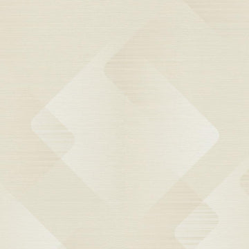 Erismann Elysium geometric wallpaper featuring soft overlapping shapes in beige, off-white, and light gray tones with a subtle linear texture, creating a calm and minimalist modern aesthetic.