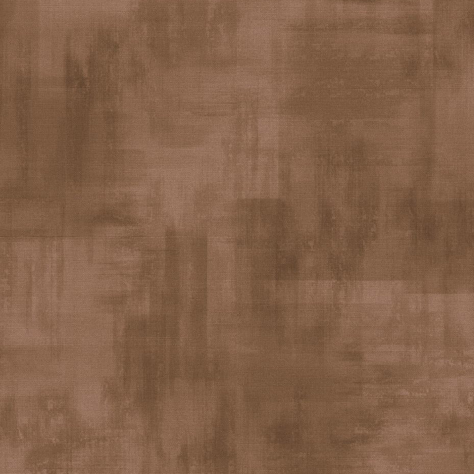 Erismann Elysium abstract wallpaper with layered block textures in rich brown, taupe, and warm beige tones, creating a deep earthy modern look.