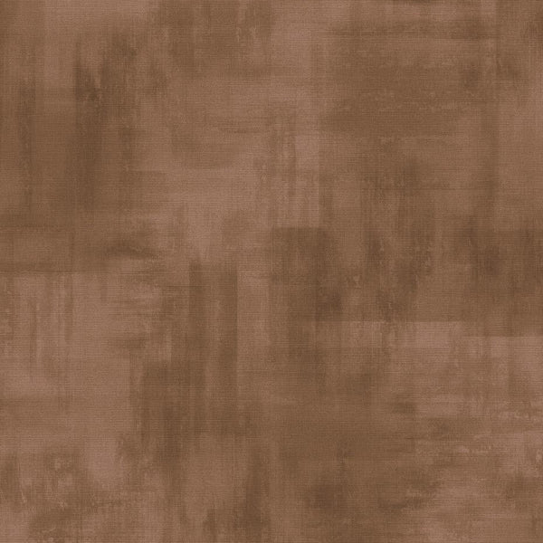 Erismann Elysium abstract wallpaper with layered block textures in rich brown, taupe, and warm beige tones, creating a deep earthy modern look.