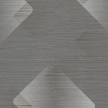 Erismann Elysium geometric wallpaper with layered diamond shapes in gray, off-white, and beige tones with a subtle textured finish.