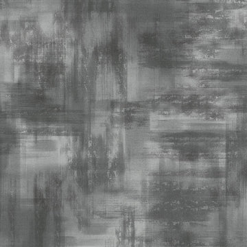Erismann Elysium abstract wallpaper with layered block textures in shades of gray, white, and charcoal, creating a modern industrial look.