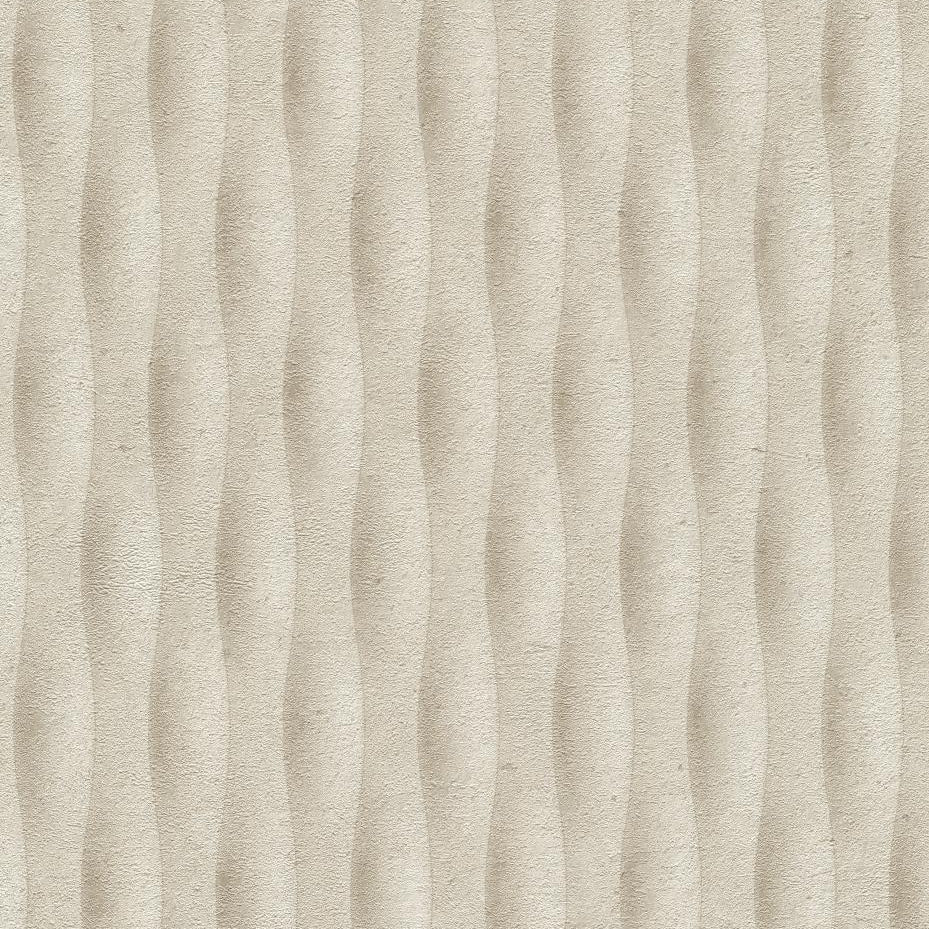 Erismann Fashion for Walls 5 textured stripe wallpaper with soft vertical lines in beige, white, and gray tones creating a subtle modern look.