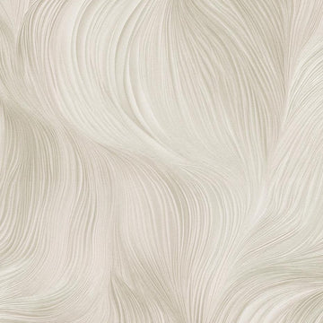 Erismann Fashion for Walls 5 abstract wave wallpaper with fine flowing lines in white, beige, and soft gray tones creating a subtle textured modern look.
