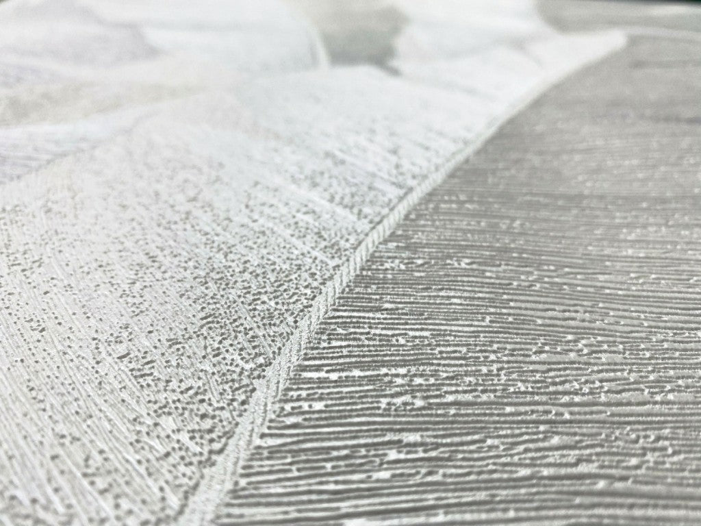 Marburg Avalon 31623 Close-up of textured wallpaper showing intersecting curved sections with alternating fine ridges and stippled areas in light neutral tones.
