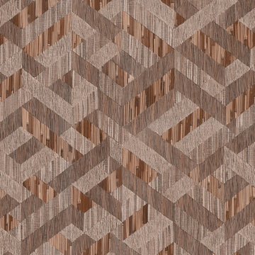 Marburg Boho 35789 brown geometric wood-look wallpaper with fine embossed texture