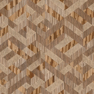 Marburg Boho 35790 geometric wood-look brown wallpaper close-up