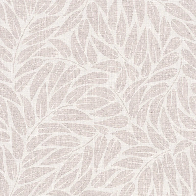 Marburg Boho 35792 light grey leafy wallpaper with a subtle linen-look texture