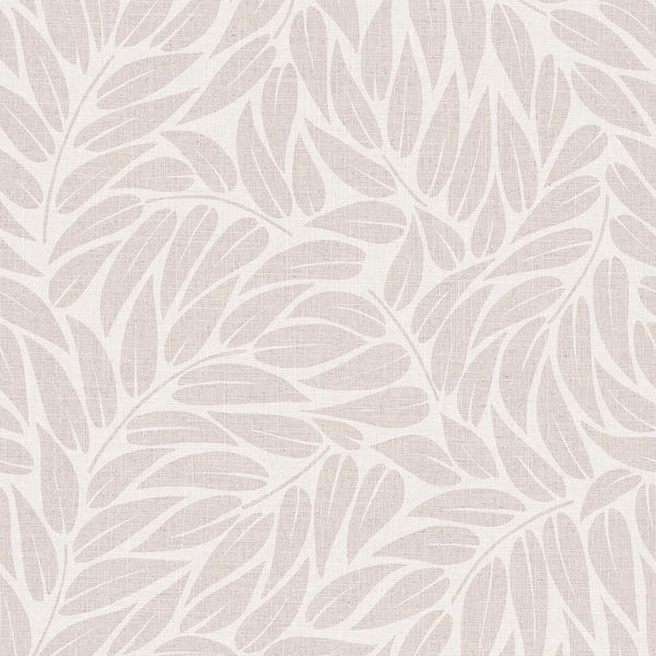 Marburg Boho 35792 light grey leafy wallpaper with a subtle linen-look texture