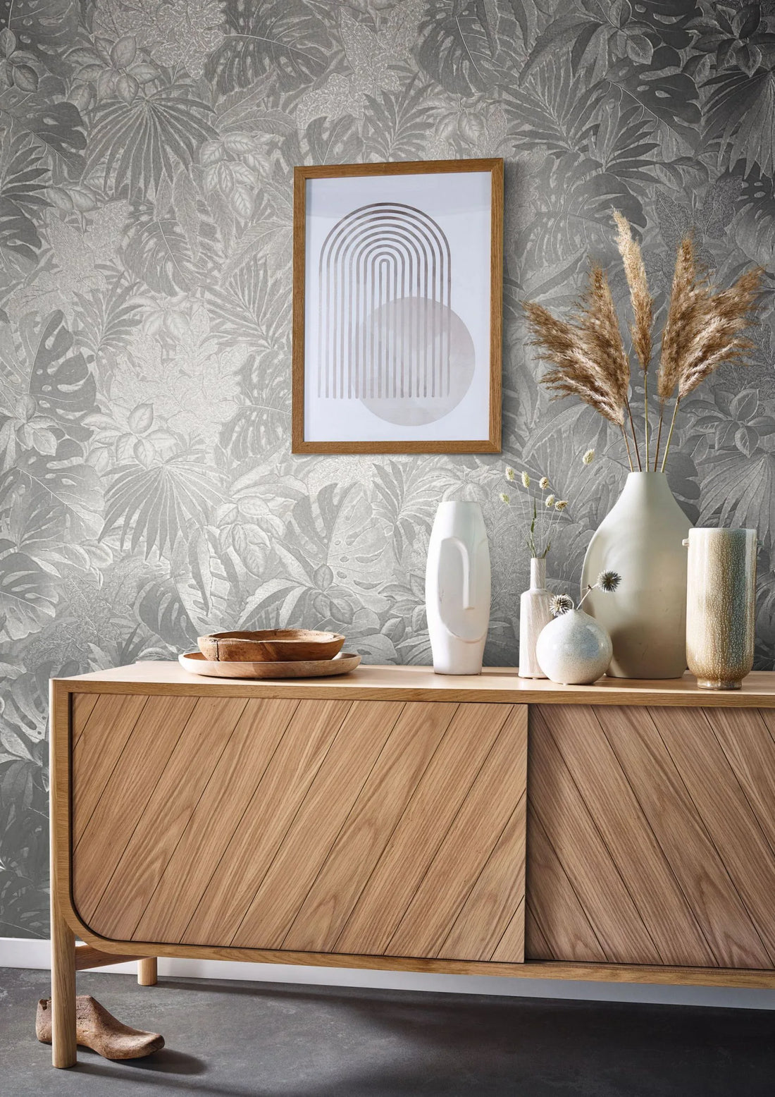 Marburg Botanica 33301 silver grey leafy botanical wallpaper