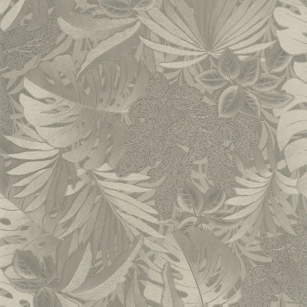Marburg Botanica 33303 wallpaper with layered leafy botanical pattern in warm neutral beige.