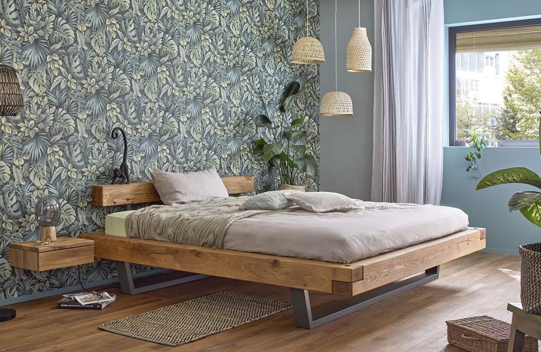 Marburg Botanica 33304 wallpaper with dense tropical olive-green leaves on a dark ground.