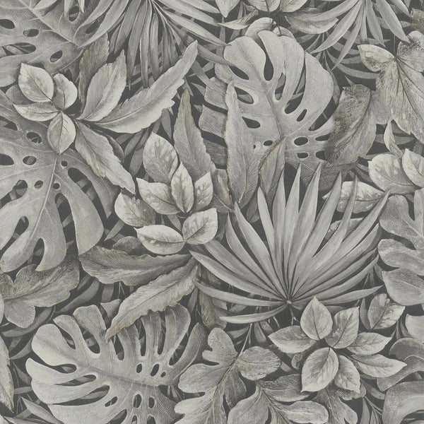 Marburg Botanica 33305 wallpaper with dense monochrome leafy botanical in neutral grey