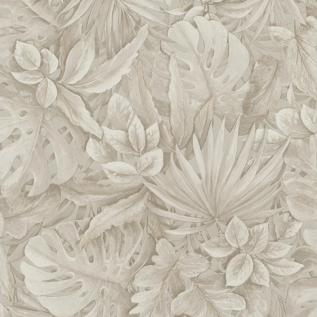 Marburg Botanica 33307 beige leafy botanical wallpaper with detailed foliage on a smooth non-woven surface.