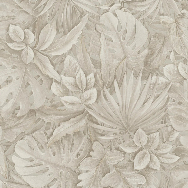 Marburg Botanica 33307 beige leafy botanical wallpaper with detailed foliage on a smooth non-woven surface.