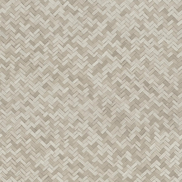 Marburg Botanica 33309 beige woven herringbone grasscloth-look geometric wallpaper