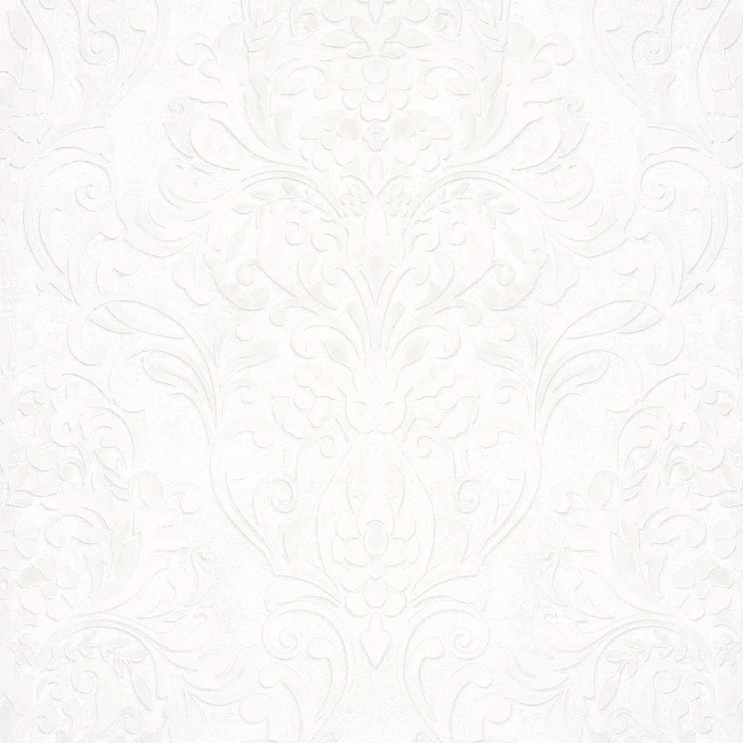Marburg City Glam 32601 white embossed damask wallpaper