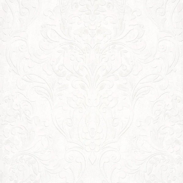 Marburg City Glam 32601 white embossed damask wallpaper