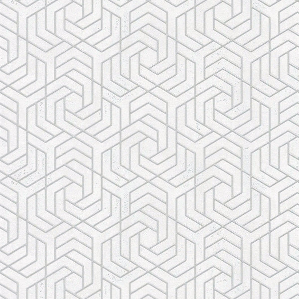 Marburg City Glam 32607 light grey geometric wallpaper on soft white