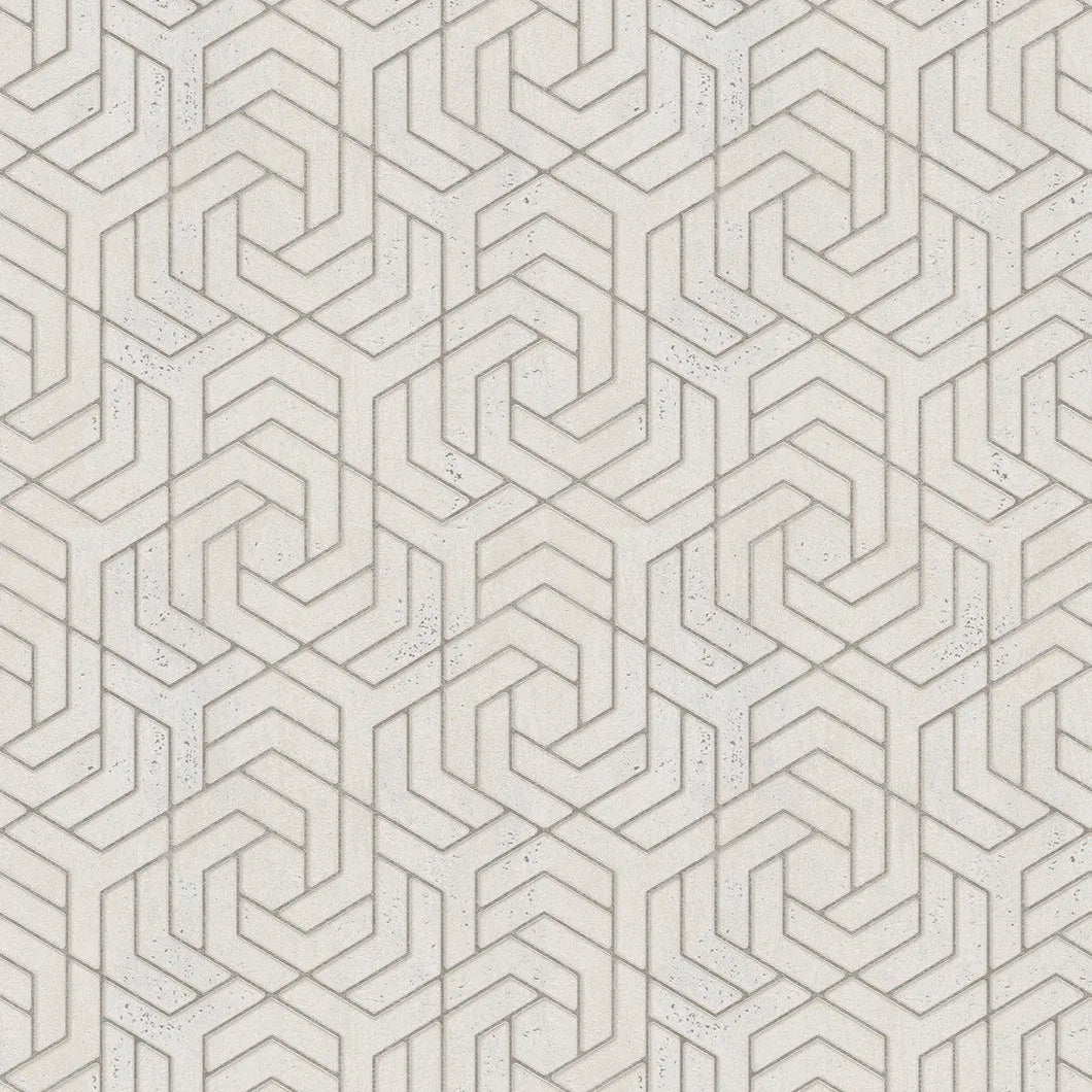Marburg City Glam 32608 cream geometric wallpaper with subtle stone-effect linework